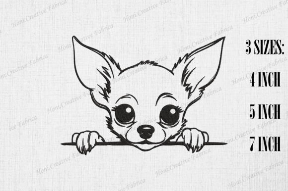 Cute Chihuahua Dog Peeking Wall Embroidery Review