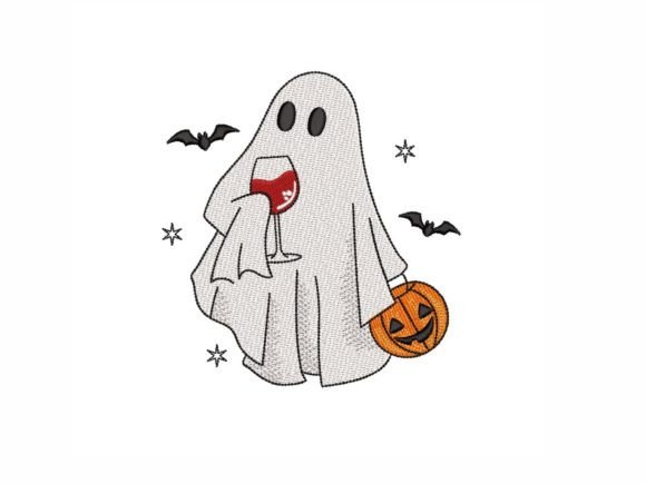 Ghost with Glass of Wine Embroidery Review