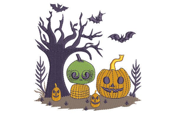 Halloween Pumpkin and Tree Embroidery Review