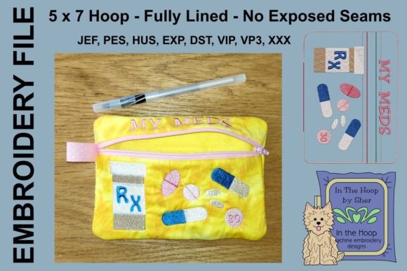 My Meds Zipper Bag Embroidery Review