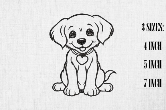 Valentine Cute Golden Retriever Embroidery Review