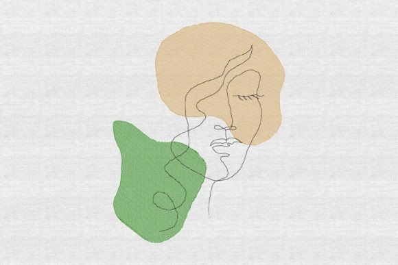 Woman Minimalist Sketch Face Embroidery Review